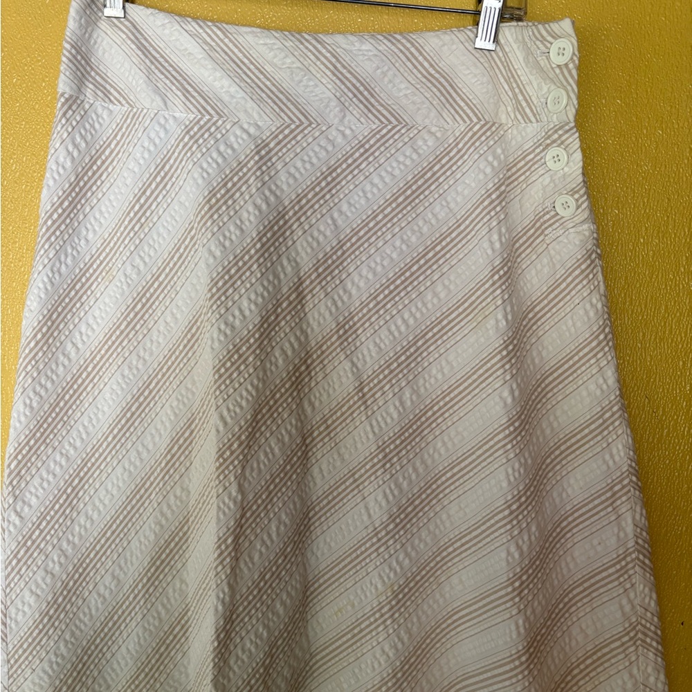 Ann Taylor Cream Asymmetrical Skirt